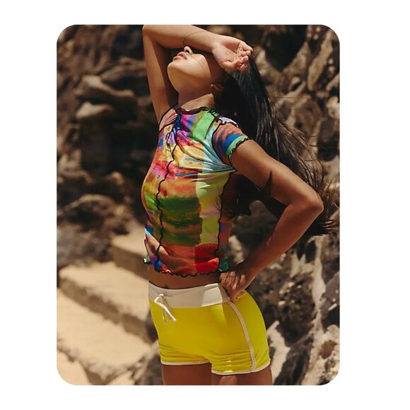 SEEA Leo SURF TOP MEDIUM Wavelength Stretch Cropped Beach Women's Surfer Swim - Picture 4 of 15